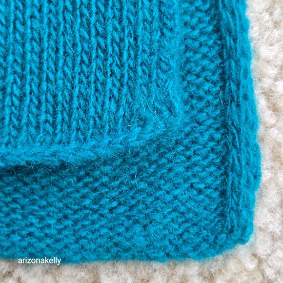 NWOT Portolano Cashmere Knit Teal Blue Scarf - Picture 5 of 9